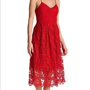 Meghan LA Los Angeles Red Sleeveless Spaghetti Strap Tank Party Dress. Large.